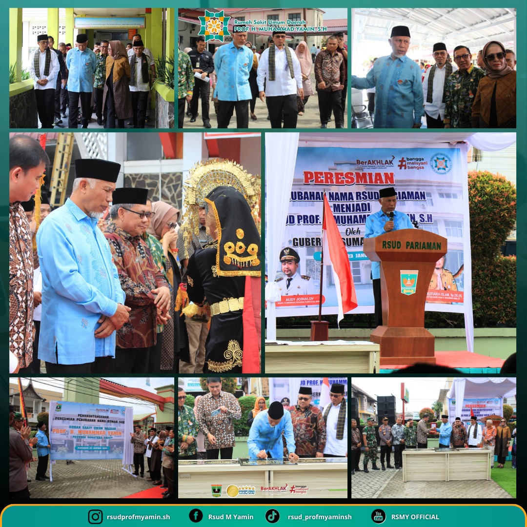 Peresmian Pergantian Nama RSUD Pariaman Menjadi RSUD Prof H Muhammad Yamin SH Peresmian Pergantian Nama RSUD Pariaman Menjadi RSUD Prof H Muhammad Yamin SH
