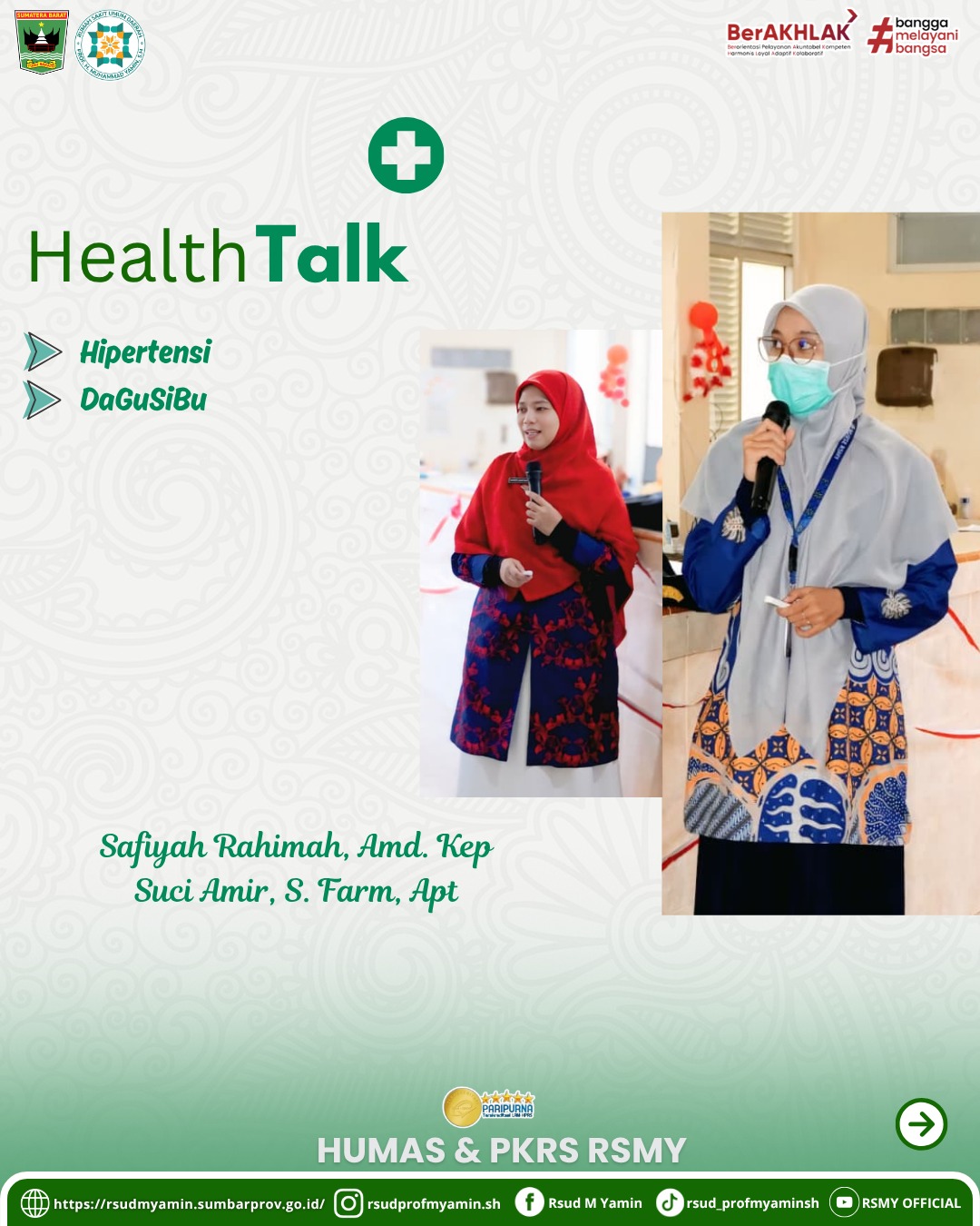 Penyuluhan kesehatan dengan tema : Hipertensi dan DAGUSIBU
