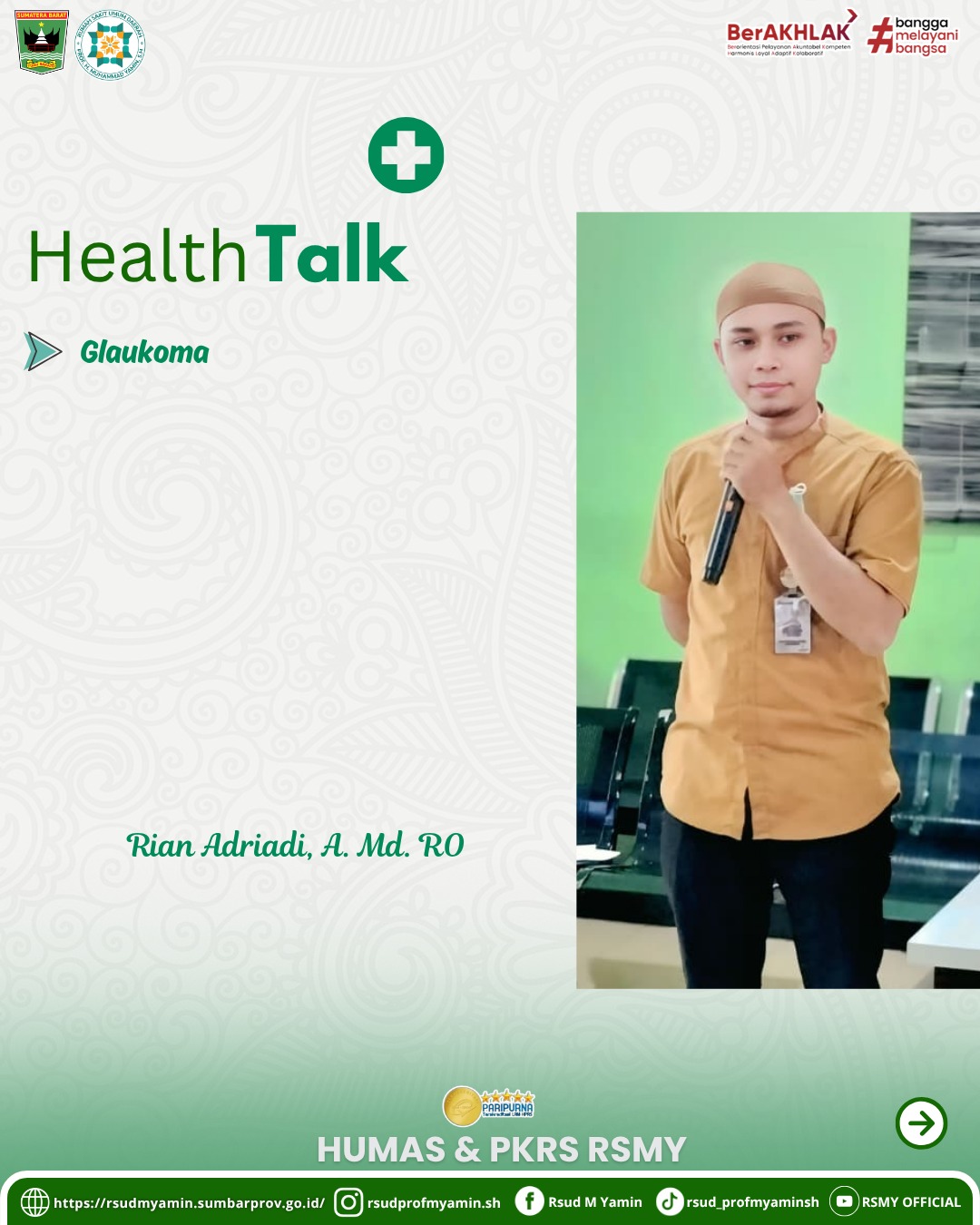 Penyuluhan kesehatan dengan tema : Glaukoma