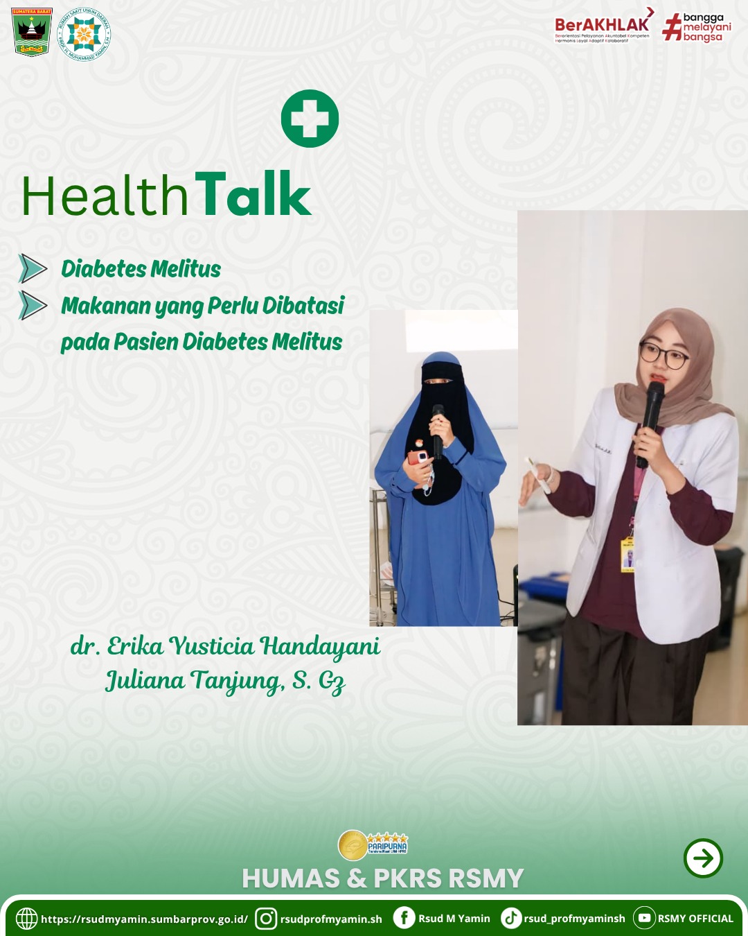 Penyuluhan Kesehatan Dengan Tema :  Diabetes Melitus Dan Makanan Yang Perlu Dibatasi Penderita Diabetes.